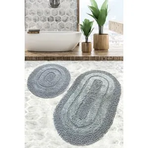 Macoroni - Grey Grey Bathmat Set (2 Pieces)