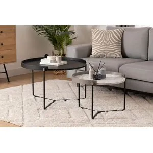 Mandy - Antracitni Nesting Sto (2 Komada)