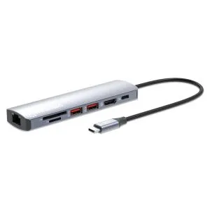 Manhattan 153966 USB-C - HDMI/USB-A/C/GLAN/CR/PD100W Docking station