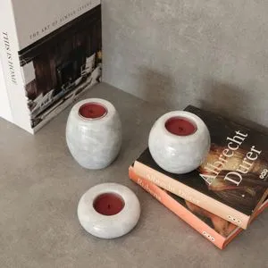 MAR08380206D Grey Candlestick Set (3 Pieces)