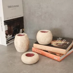 MAR08390104D Beige Candlestick Set (3 Pieces)