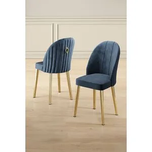 Mara - Set stolica u antracitnoj i zlatnoj boji (6 komada)