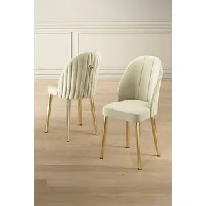 Mara - Set stolica u krem i zlatnoj boji (2 komada)