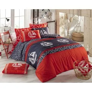 Marine - Red Red
Dark Blue
White Ranforce Single Quilt Cover Set (FR)