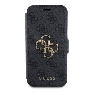 Maska Guess Bk Pu leather 4G Metal Logo za iPhone 15 Pro 6.1 siva (GUBKP15L4GMGGR)