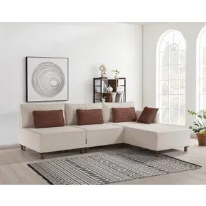 Matris Right - Beige Beige Corner Sofa-Bed