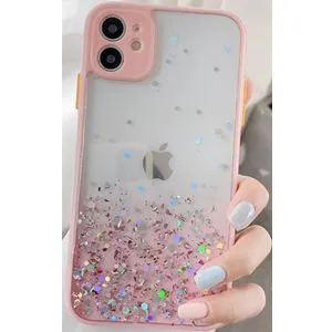 MCTK6-IPHONE 12 Pro Max * Furtrola 3D Sparkling star silicone Pink (89)