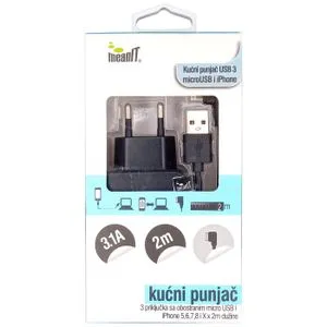 MeanIT Punjač kućni za smartphone i iPhone, 3 x USB - PUNJAČ KUĆNI ZA SMARTPHONE I iPHONE