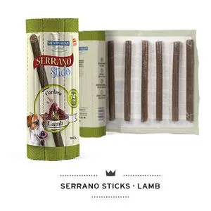 Mediterranean Serrano štapici Jagnjetina, poslastica za pse 16 kom