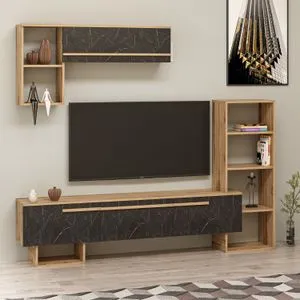 Mega - Ciragan, Royal Marble Walnut
Black TV Unit