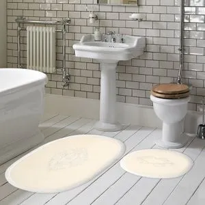 Melek - Cream Cream Bathmat Set (2 Pieces)