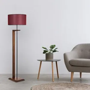 Menekşe Ceviz Ahšap Lambader sa Bordo Abajur