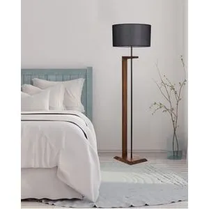 Menekşe Ceviz Ahšap Lambader sa Crnim Abajurima