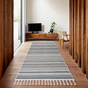 Meridyen 4802 - Plavi Tepih za Hol (80 x 150 cm)