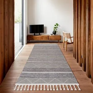 Meridyen 4805 - Sivi, Braon Sivi Tepih za Hodnik (80 x 150 cm)