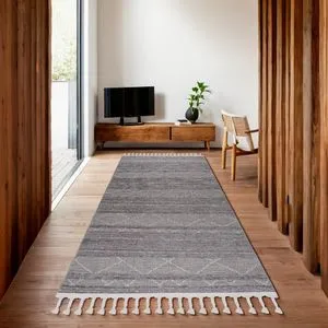 Meridyen 4806 - Sivi Tepih za Hol (100 x 300 cm)