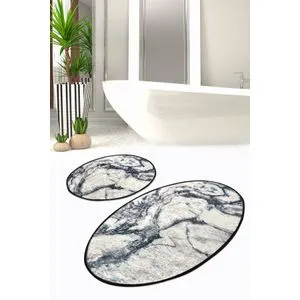 Mermer Multicolor Set Tepiha za Kupatilo (2 Komada)