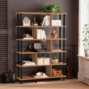 Meta - Crna Polica za Knjige od Atlantske Borovine