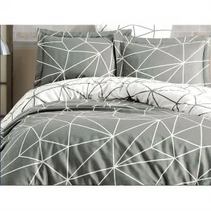 Metaverse Grey
White Ranforce Single Quilt Cover Set (EU) (IT)