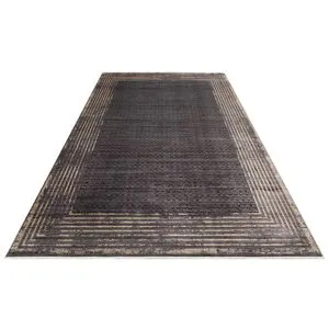 Mhl 01 - Tepih za hodnik u antracitnoj i zlatnoj boji (100 x 300 cm)