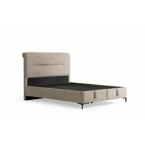 Mia 100 x 200 - Light Brown Light Brown Single Bed Base & Headboard