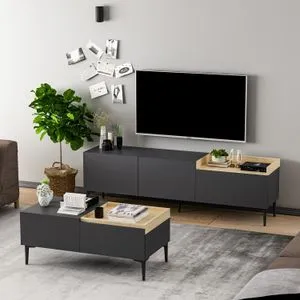 Mia - Anthracite Anthracite Living Room Furniture Set