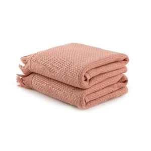 Mia - Salmon Salmon Wash Towel Set (2 Pieces)