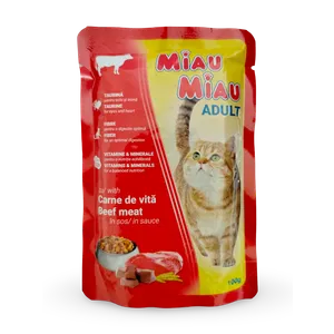 Miau Miau hrana za mačke - govedina u sosu 100g