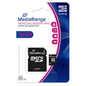 Mikro SDHC memorijska kartica 16GB MediaRange sa SD adapterom C10 MR958