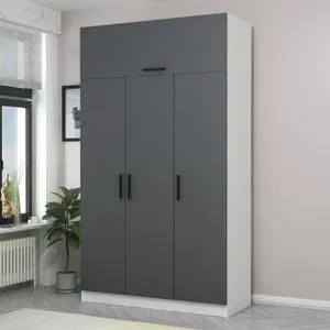 Minar 3 Kapak 2 Çekmece 255 - White, Anthracite White
Anthracite Wardrobe