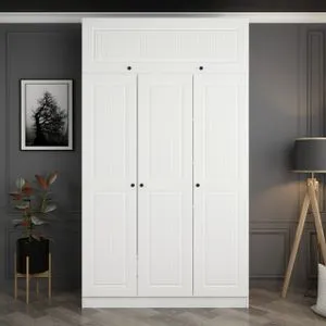 Minar 3 Mebran Kapak 2 Çekmece 235 - White White Wardrobe