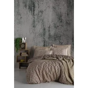 Minimal - Sivi i Braon Turquoise Super King Posteljina Set