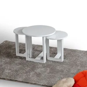 Mira - White White Nesting Table (3 Pieces)
