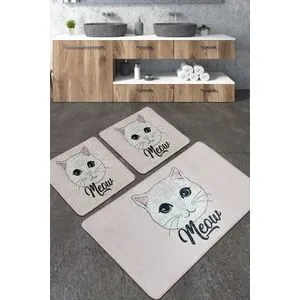Miya Djt Multicolor Bathmat Set (3 Pieces)