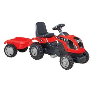 MMX Traktor na pedale sa prikolicom Crveni