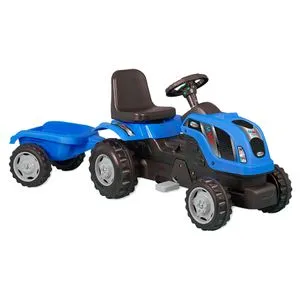 MMX Traktor na pedale sa prikolicom Plavi