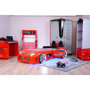 Mnv3 - Red Multicolor Car Bed