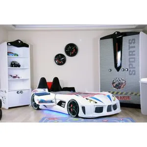 Mnv3 - White Multicolor Car Bed