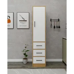 Modera - Sapphire Oak, White Sapphire OakWhite Multi Purpose Cabinet