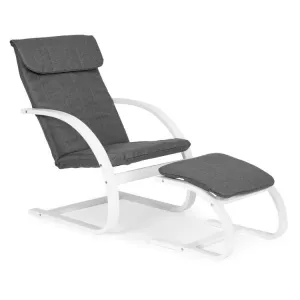 Modern Home Stolica za ljuljanje sa nalonom za noge White