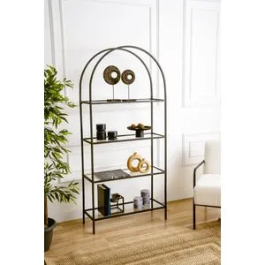 Mona - Black Glass Black Bookshelf
