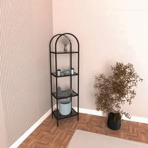 Mona - Black, Smoked Glass 40 Black Bookshelf