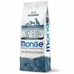 Monge Natural Superpremium  Dog All Breeds Puppy And Junior Monoprotein pastrmka sa pirinčem i kr...