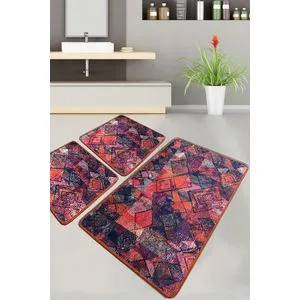 Monica Multicolor Bathmat Set (3 Pieces)