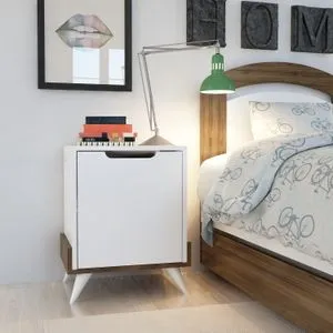 Monzana White
Walnut Nightstand