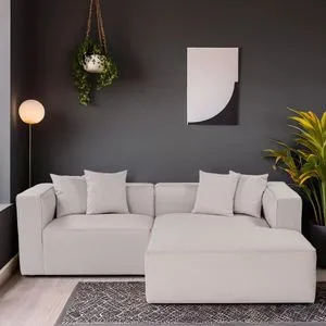 Mora XL Corner Left (CHLLeft -1R) - Ecru Ecru Corner Sofa