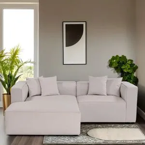 Mora XL Corner Right (L1-CHLRight) - Ecru Ecru Corner Sofa