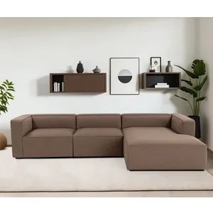 Mora XL (L1-O1-ChlRight) - Brown Brown Corner Sofa