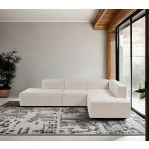 More B (M4-M2-M1-M3) - White White Corner Sofa