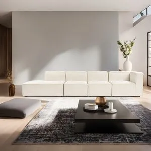 More M (M4-M1-M1-M7) - Cream Cream Corner Sofa